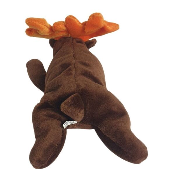 Chocolate The Moose Plush 9" Stuffed Animal Toy Orange Antlers Kids Beanie - Picture 3 of 7